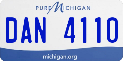 MI license plate DAN4110