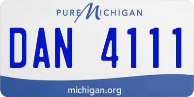 MI license plate DAN4111