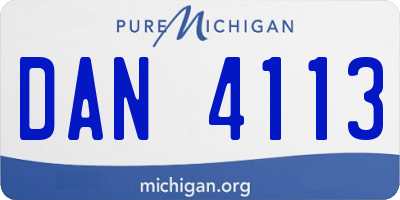 MI license plate DAN4113