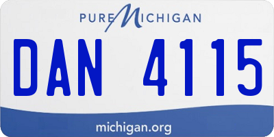 MI license plate DAN4115