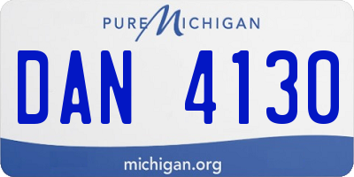 MI license plate DAN4130