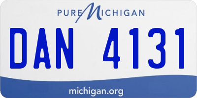 MI license plate DAN4131