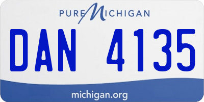 MI license plate DAN4135