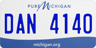 MI license plate DAN4140