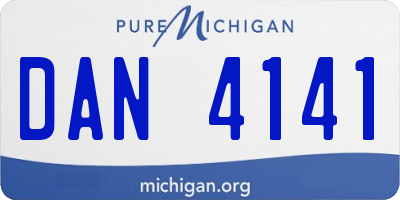 MI license plate DAN4141