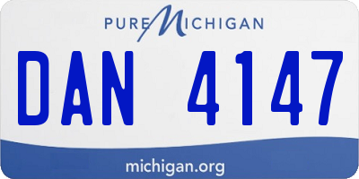 MI license plate DAN4147