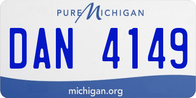 MI license plate DAN4149