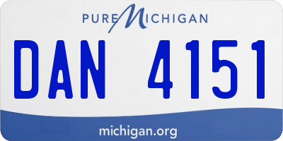 MI license plate DAN4151
