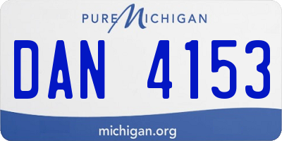 MI license plate DAN4153