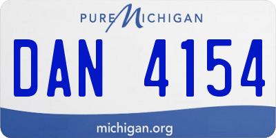 MI license plate DAN4154