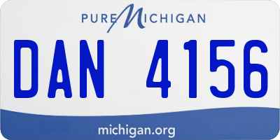 MI license plate DAN4156
