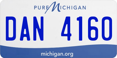 MI license plate DAN4160