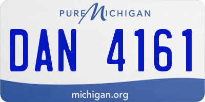 MI license plate DAN4161
