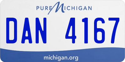MI license plate DAN4167