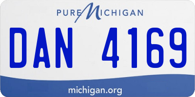 MI license plate DAN4169