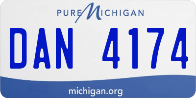 MI license plate DAN4174