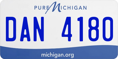MI license plate DAN4180