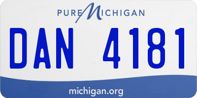 MI license plate DAN4181
