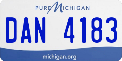 MI license plate DAN4183