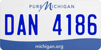 MI license plate DAN4186