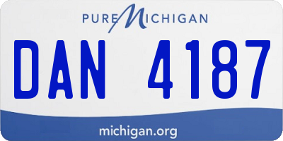 MI license plate DAN4187