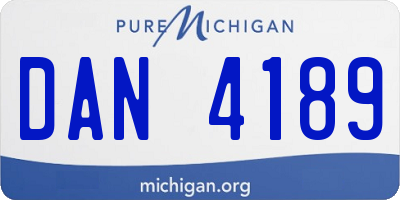MI license plate DAN4189