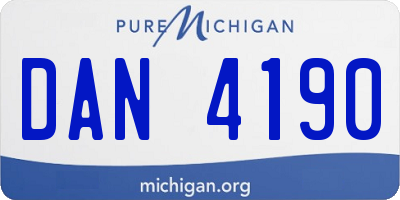 MI license plate DAN4190