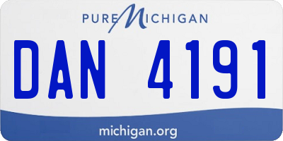 MI license plate DAN4191