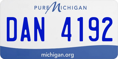 MI license plate DAN4192