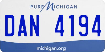 MI license plate DAN4194