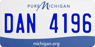 MI license plate DAN4196