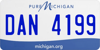 MI license plate DAN4199