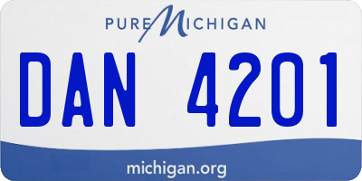 MI license plate DAN4201