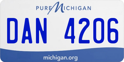 MI license plate DAN4206