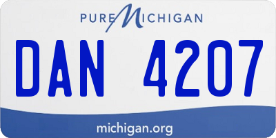 MI license plate DAN4207