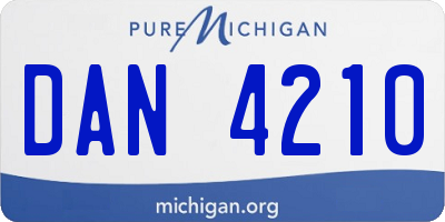 MI license plate DAN4210