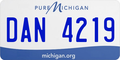 MI license plate DAN4219
