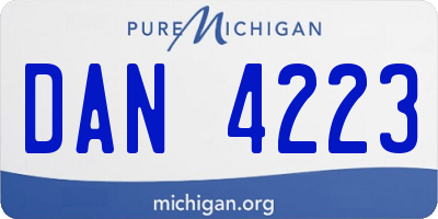 MI license plate DAN4223