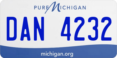 MI license plate DAN4232