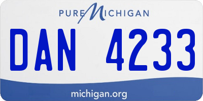 MI license plate DAN4233