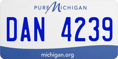 MI license plate DAN4239