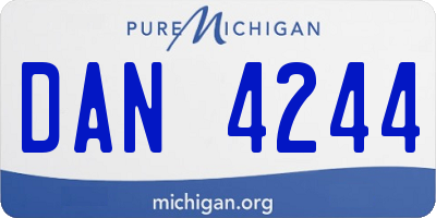 MI license plate DAN4244