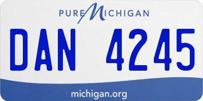 MI license plate DAN4245