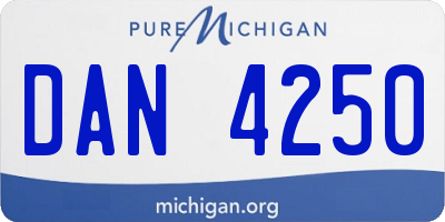 MI license plate DAN4250