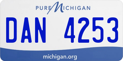 MI license plate DAN4253