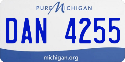 MI license plate DAN4255