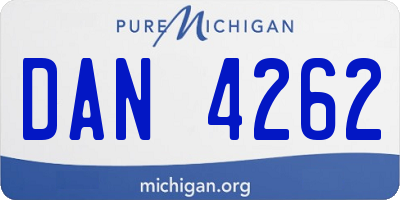 MI license plate DAN4262