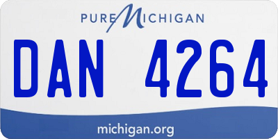 MI license plate DAN4264
