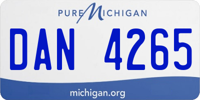 MI license plate DAN4265