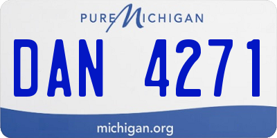 MI license plate DAN4271